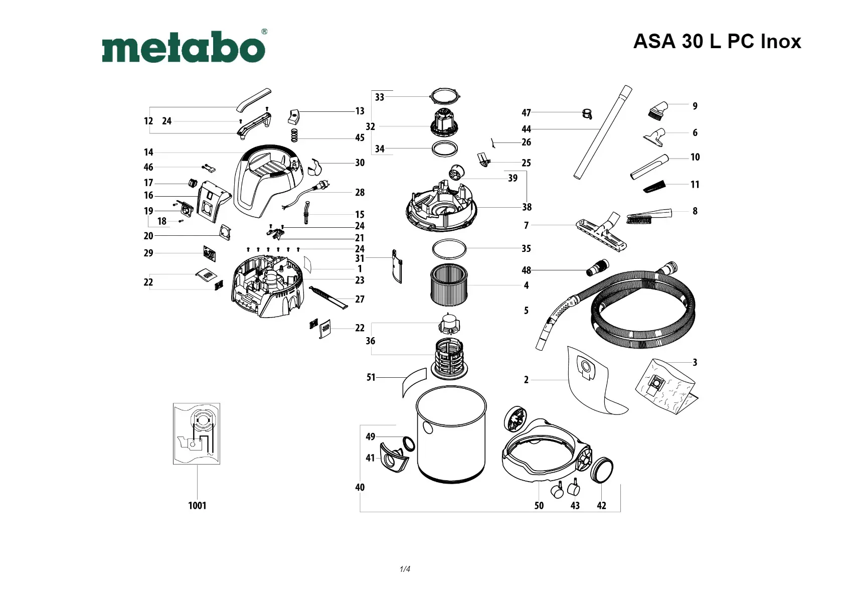 Metabo 5 PE filter bags 25-30 l