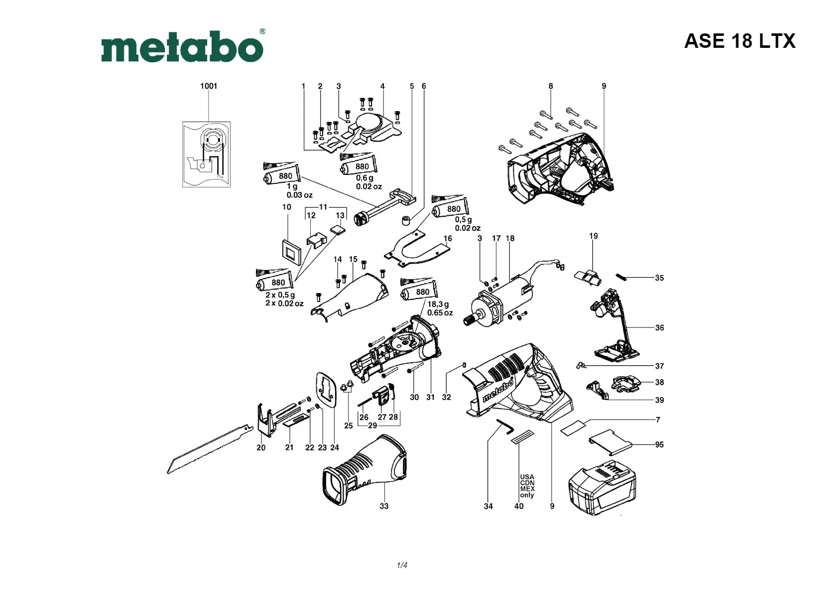 Metabo Fillister head screw plastite 4.0X25