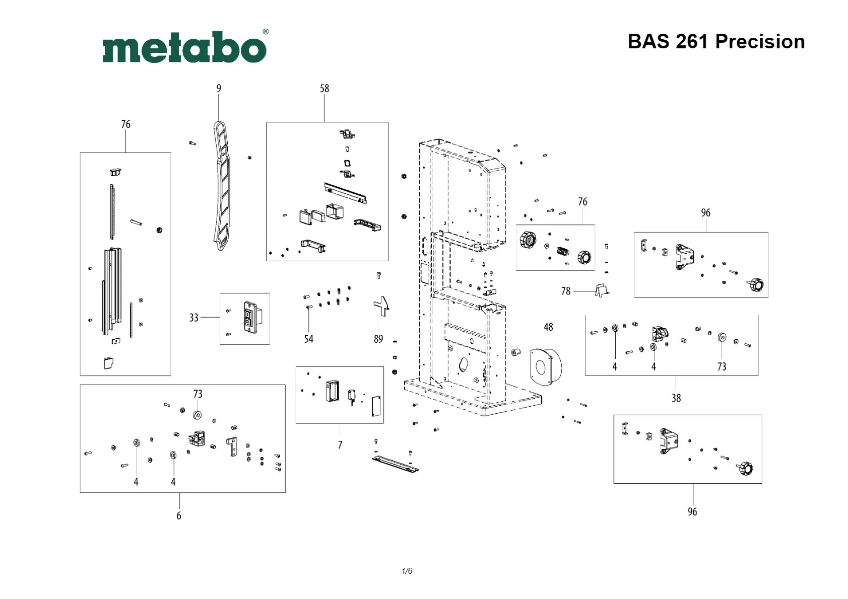 Metabo TABLE TRUNNION back