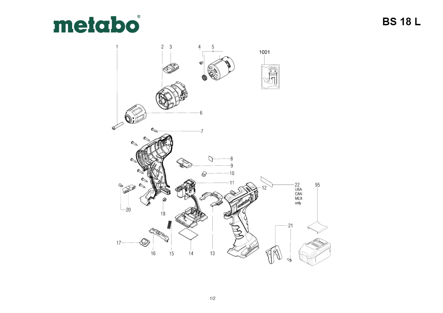 Metabo Rating plate 02321000 BS 18 L