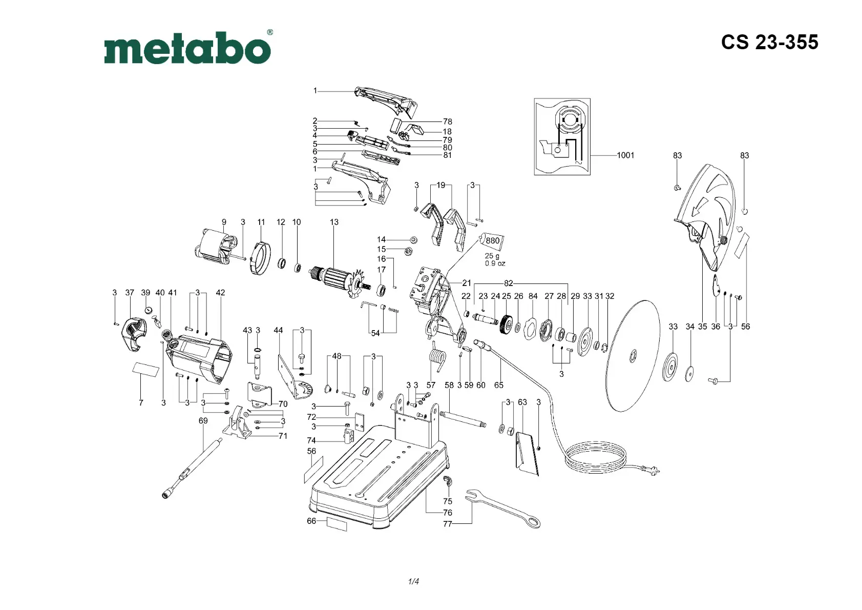 Metabo Carbon brush set,230V