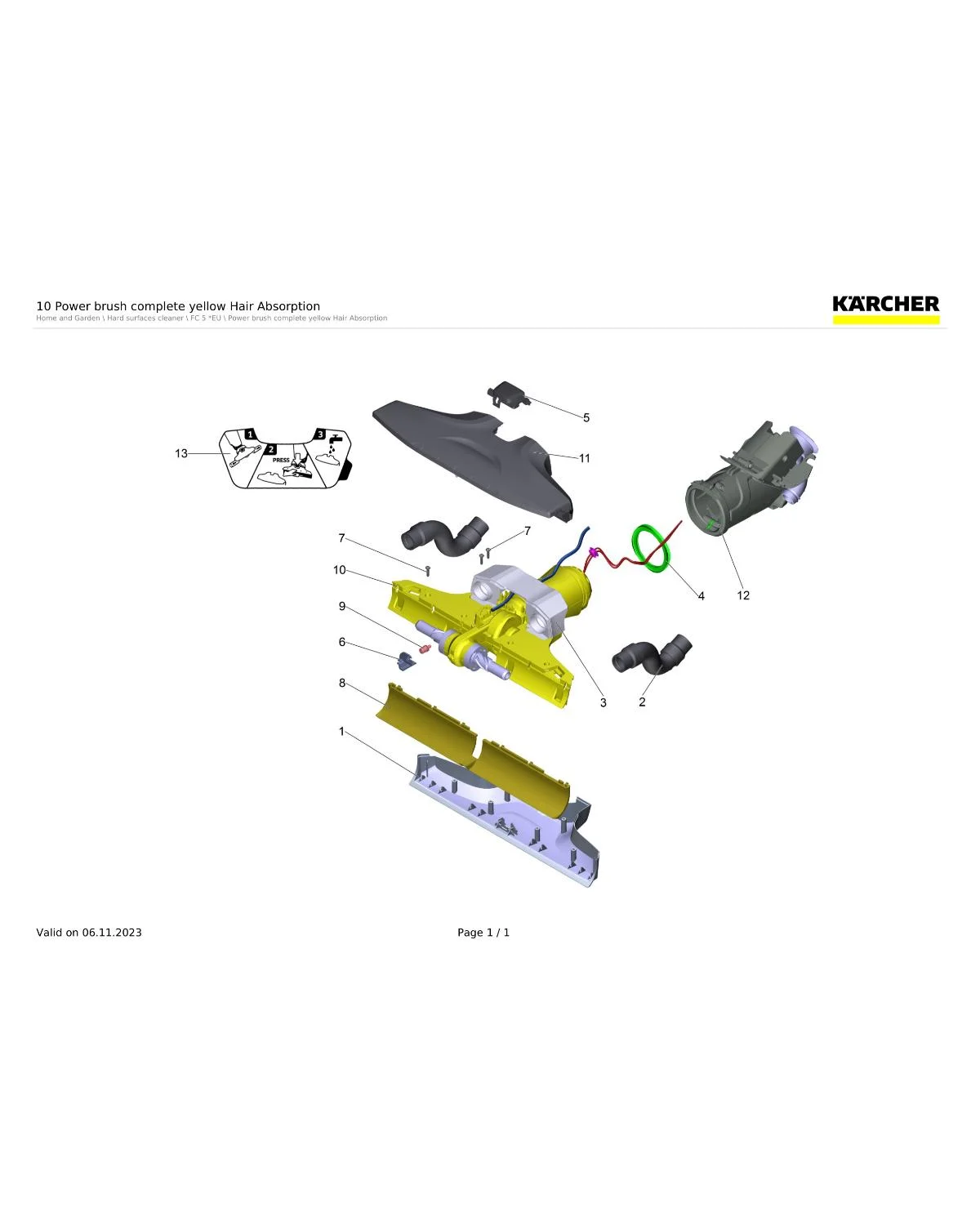 Kaercher Accessories vacuum channel yellow FC5