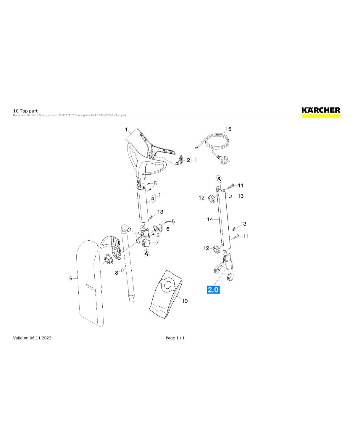 Kaercher Cable complete replacement FP