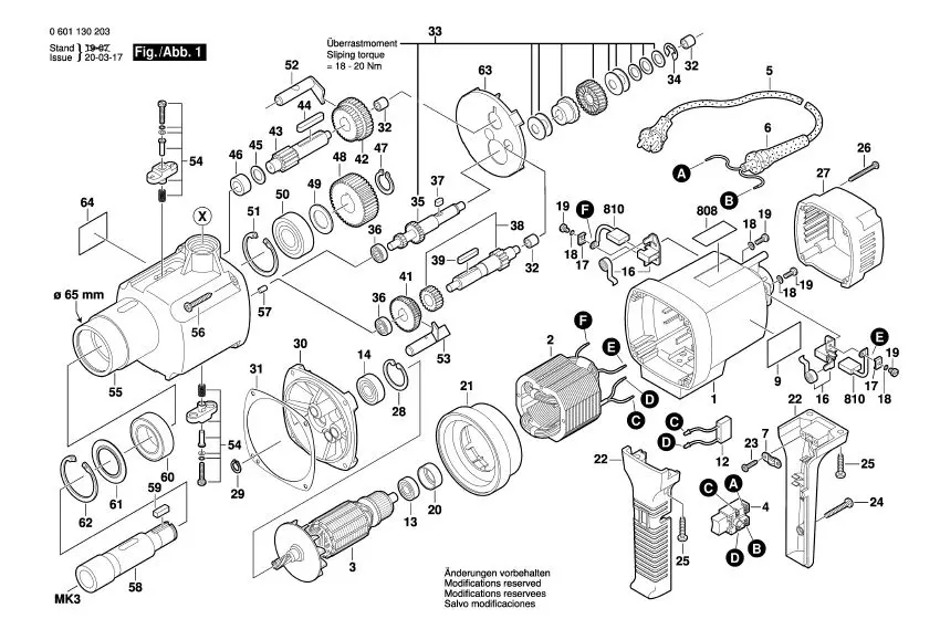Bosch Chuck Wrench S3, SW4 .