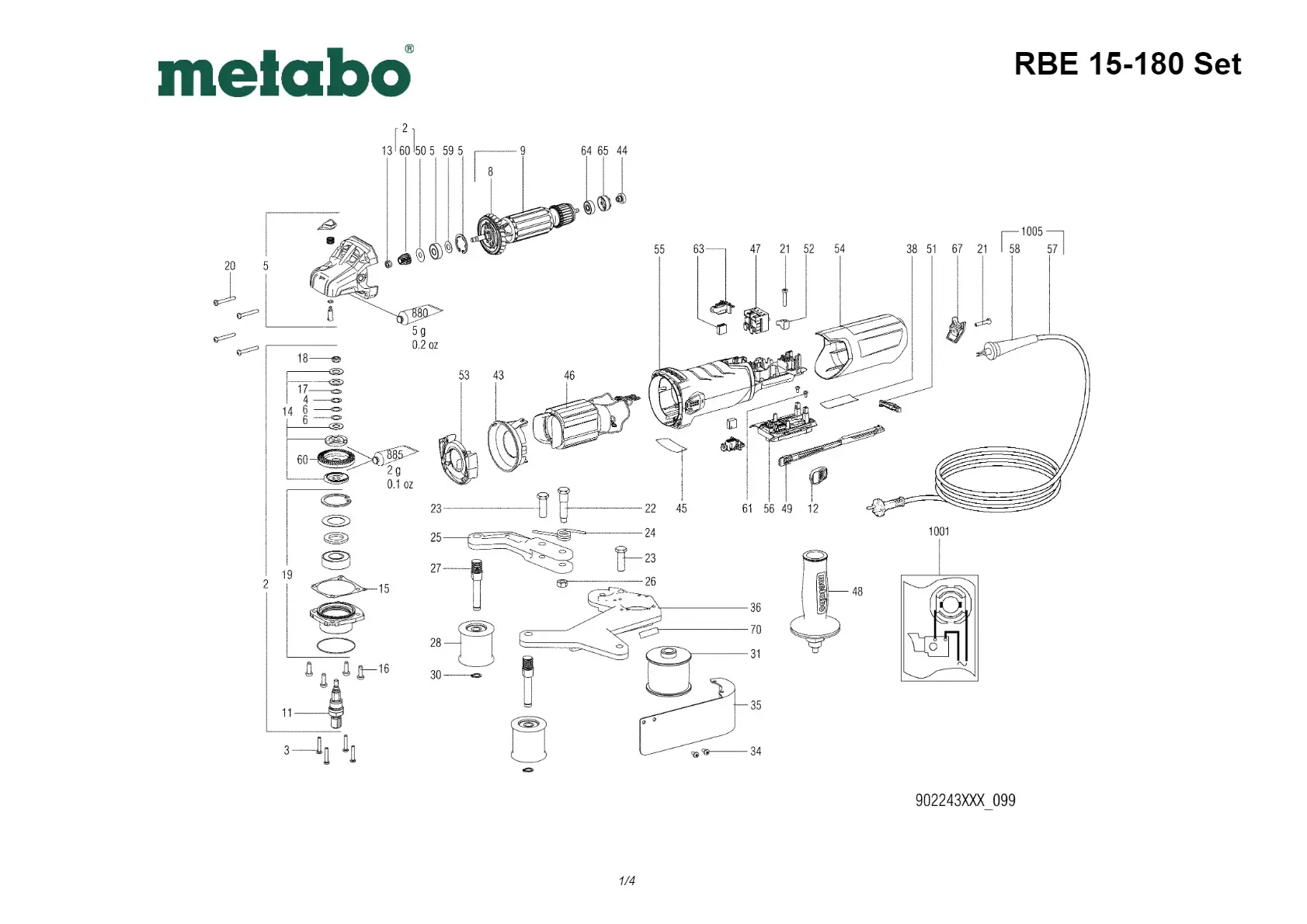 Metabo carbonbrush with brusholder Set 230V