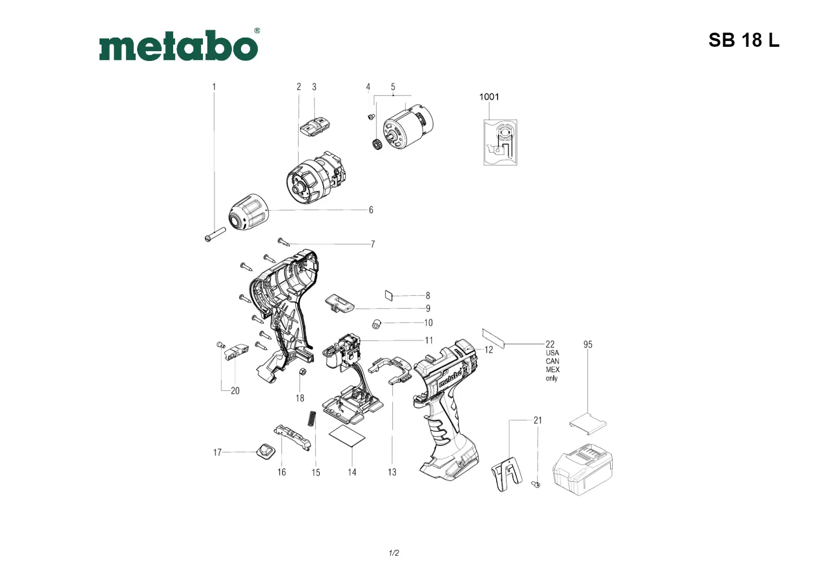 Metabo Rating plate 02317000 SB 18 L