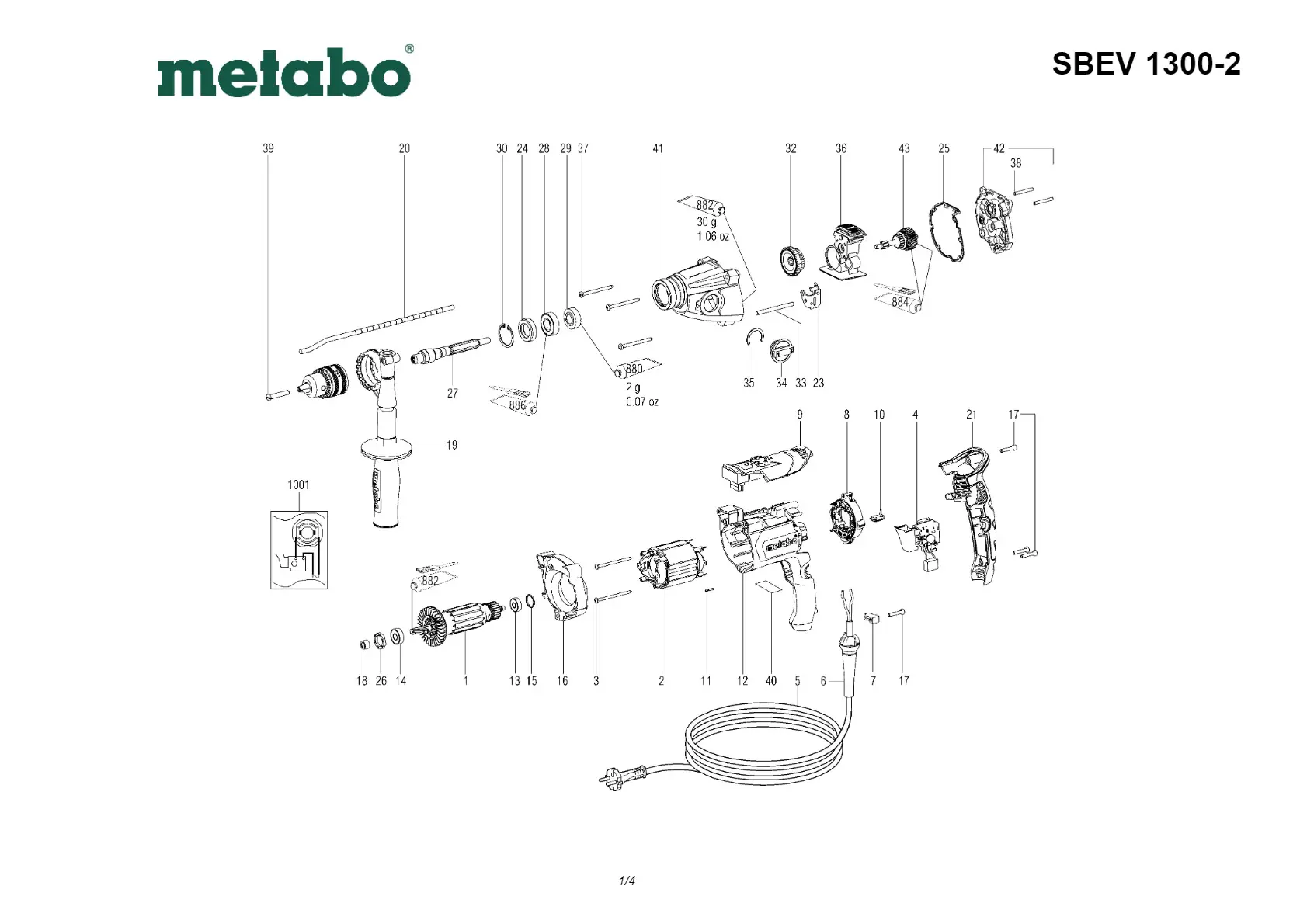 Metabo Side support handle compl.