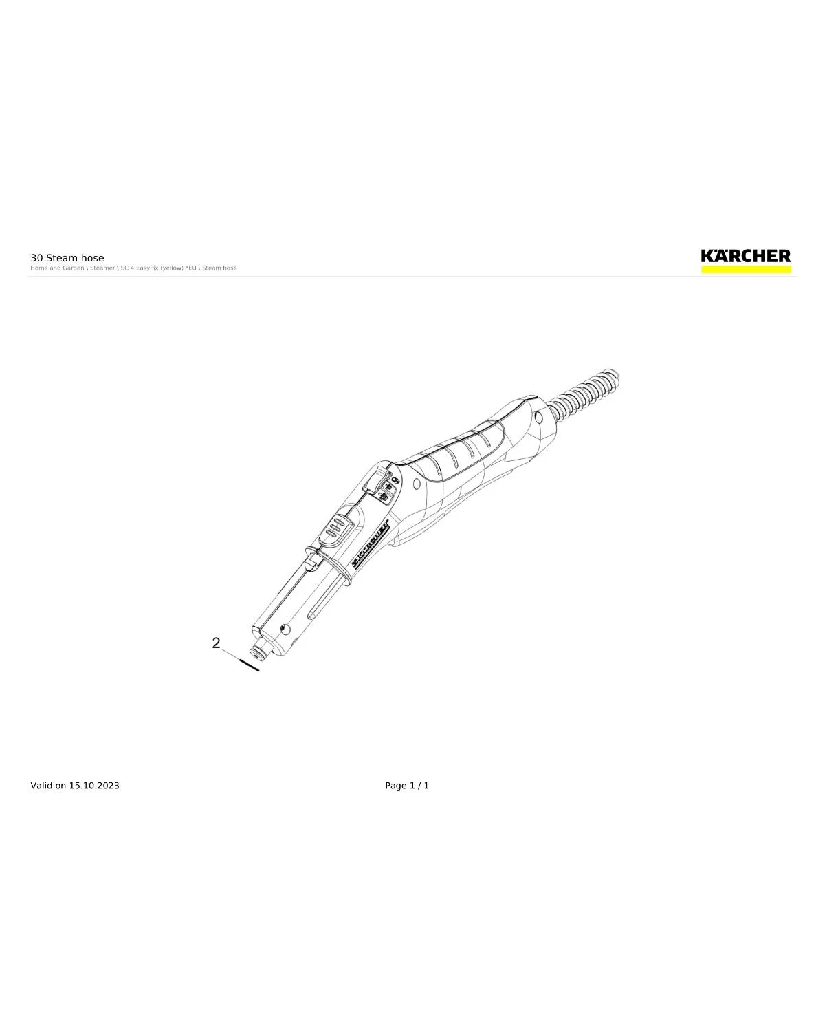 Kaercher Steam hose without plug bk/yw