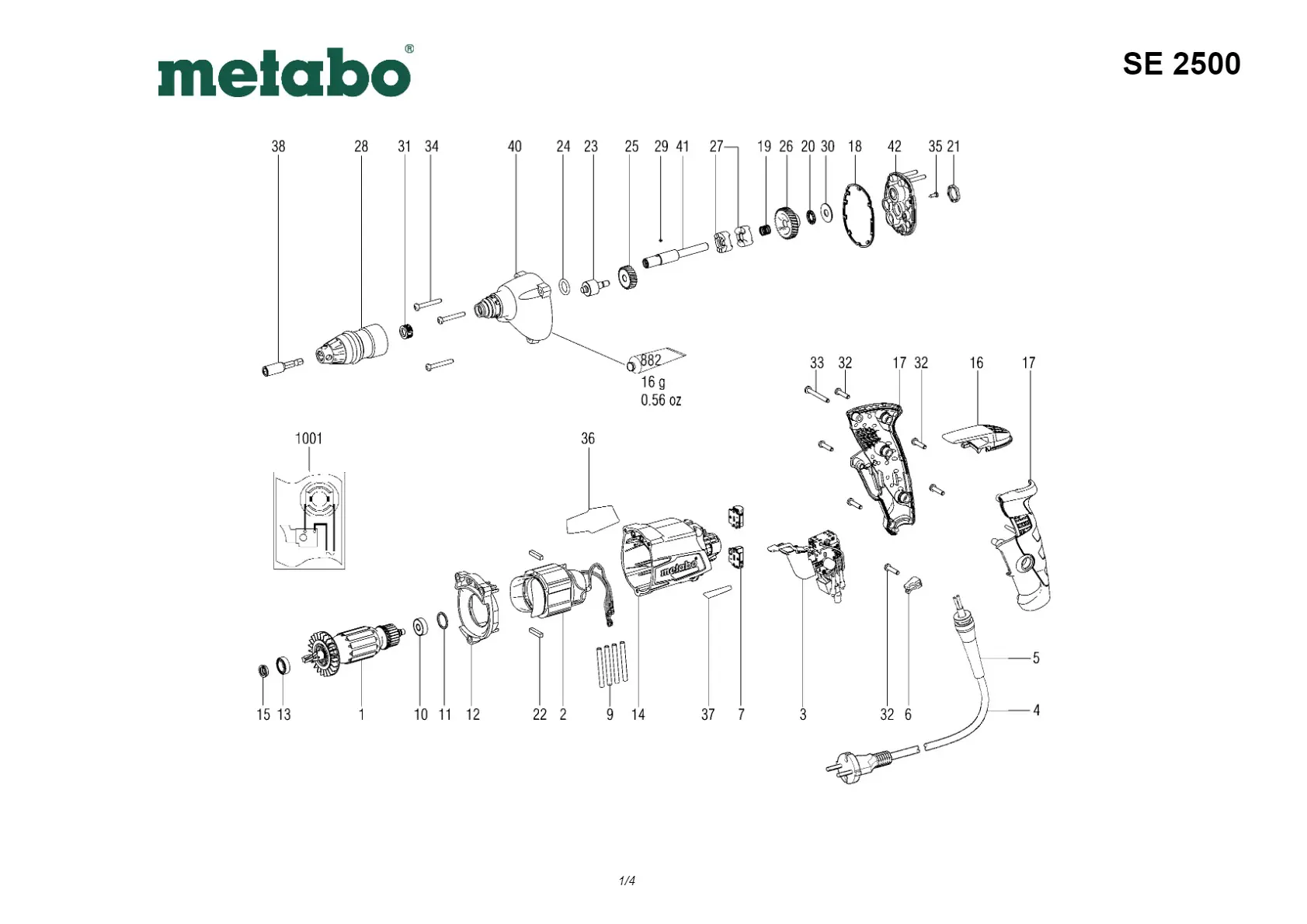 Metabo Brush holder compl.,230 V