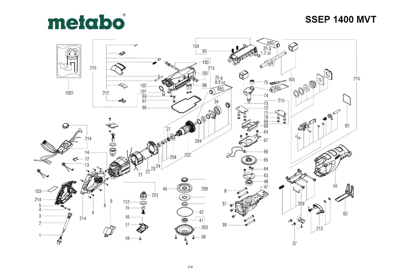 Metabo change-over switch cpl.