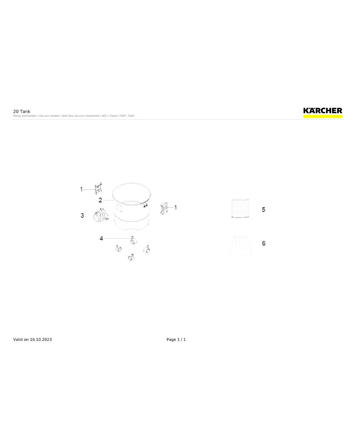 Kaercher Foam filter WD 1/MV 1