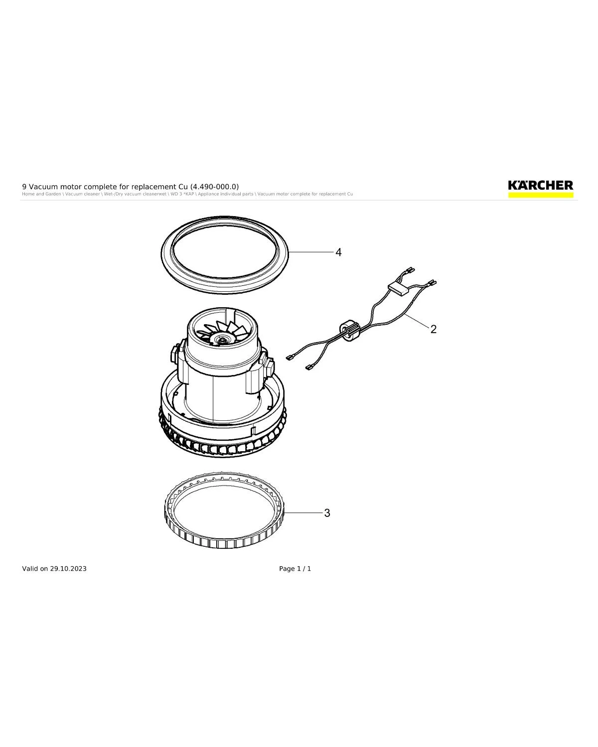 Kaercher Cable ferrite ring complete DNA