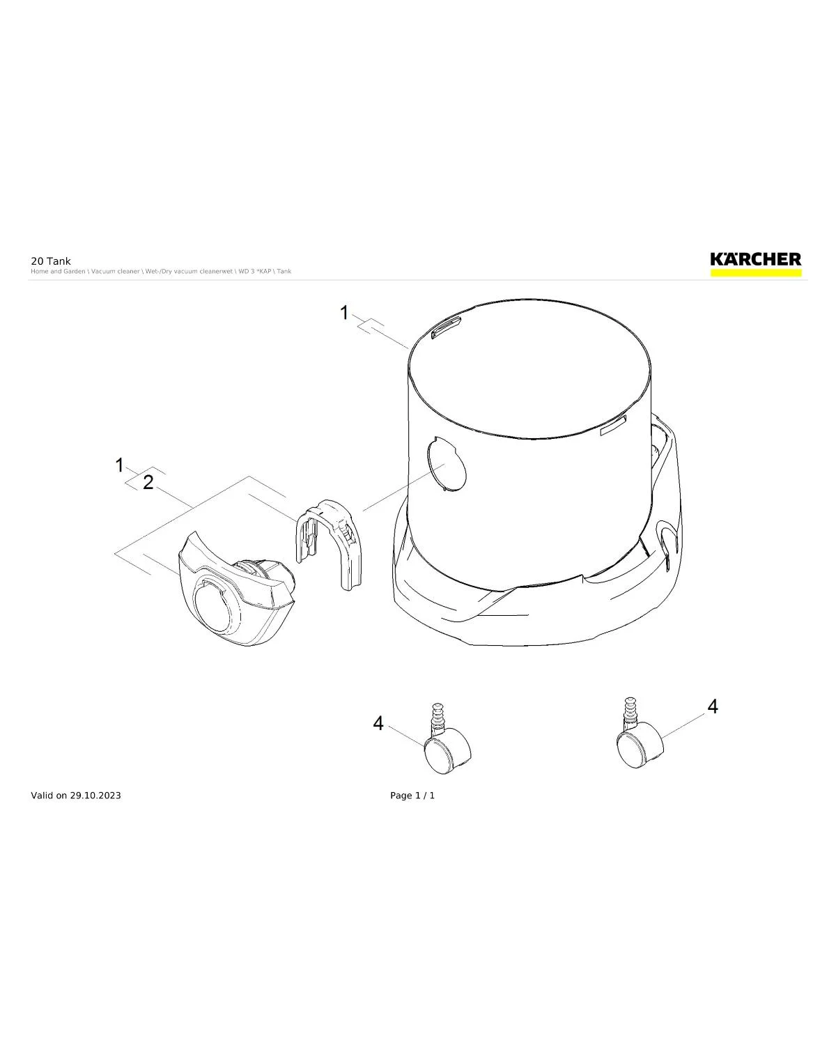 Kaercher Tank plastics packaged