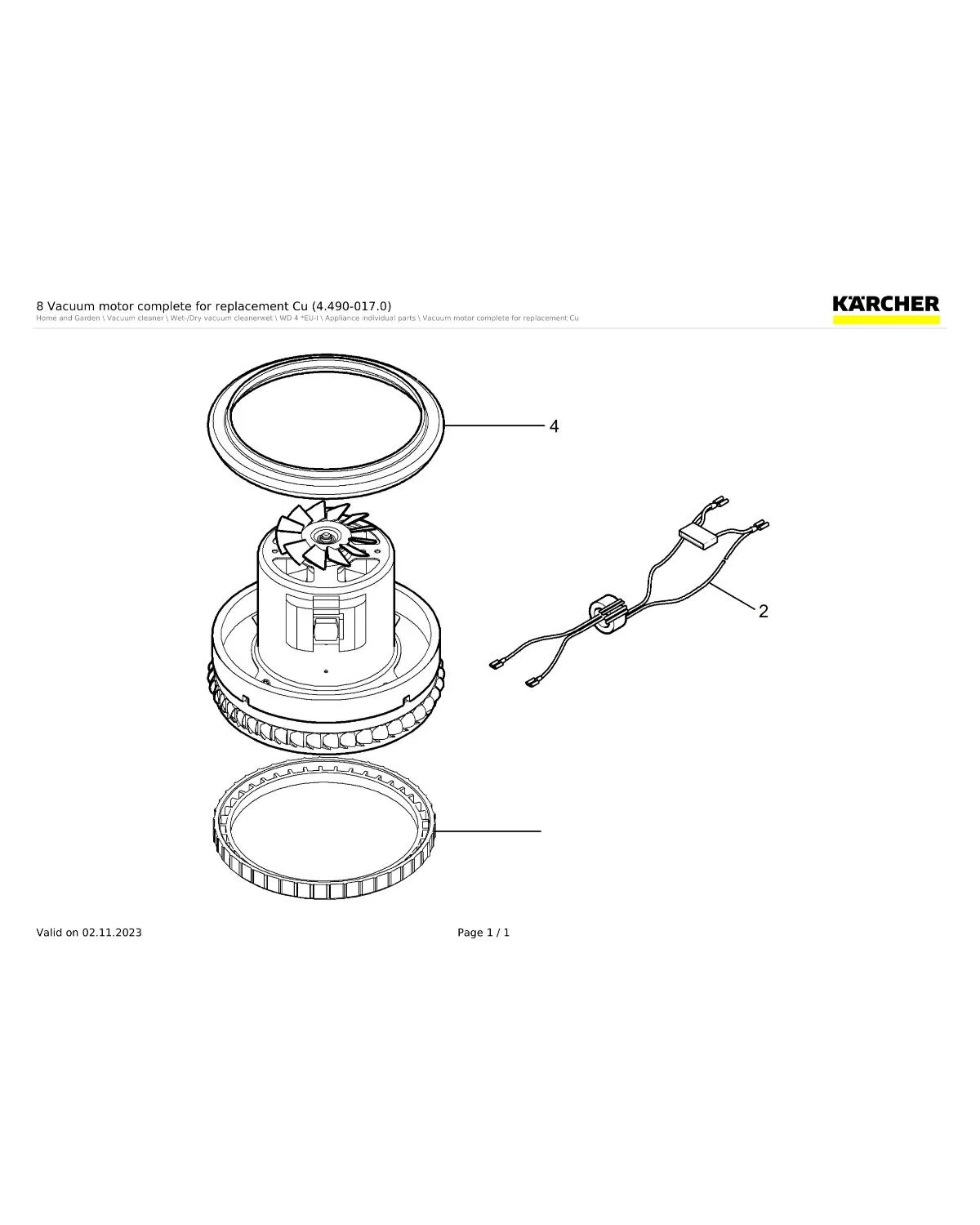 Kaercher Seal motor above