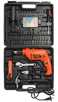 Black-Decker-HD555KMPR-B1-550W-13mm-Hammer-Drill-With-Kitbox-And-100-pieces-Accessories