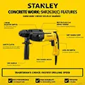 Stanley Stanley 26mm 850W 3Mode Hammer for SHR263K-IN Hammer Drills