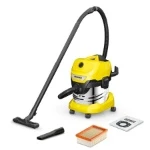 Kaercher Kaercher 20 L Stainless Steel Vacuum Cleaner WD 4 S V-20/4/35 (YSY) *EU 4 mlong cord, 3.5 m suction hose and flat pleated filter