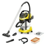 Kaercher Kaercher 30 L Stainless Steel Vacuum Cleaner WD 6 P S V-30/6/22/T (YSY) *EU with a flat pleated filter that is cleaned at the push of a button, a blower function and an integrated power outlet