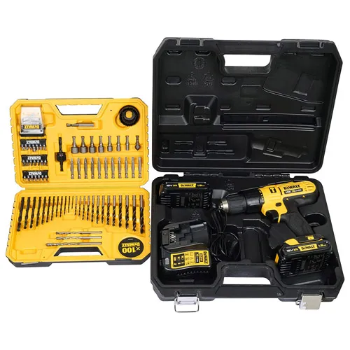 DeWalt 18V, 1.5Ah, 13mm Hammer Drill Driver (with 100 PCs Accessory Kit) for DCD776S2A-IN Cordless Hammer Drills