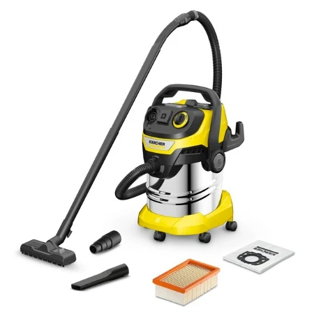 Kaercher 25 L Stainless Steel Vacuum Cleaner WD 5 P S V-25/5/22 (YSY) *EU with a power outlet, a 5 m cord and a 2.2 m suction hose