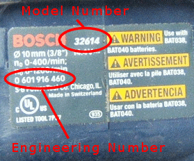 Bosch Model No.